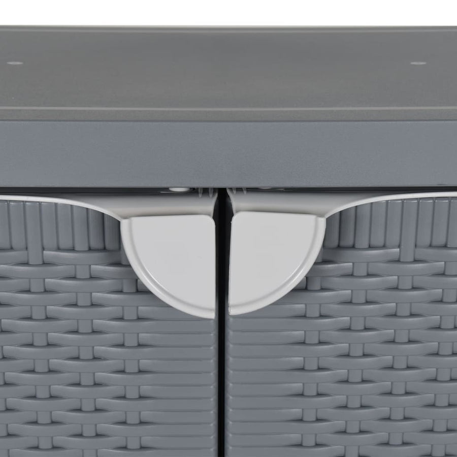 Tuinkast 65X45X88 Cm Polypropeen Rattan Grijs