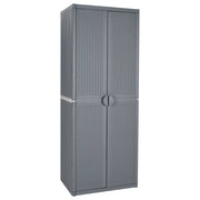 Tuinkast 65x45x172 cm poly rattan grijs