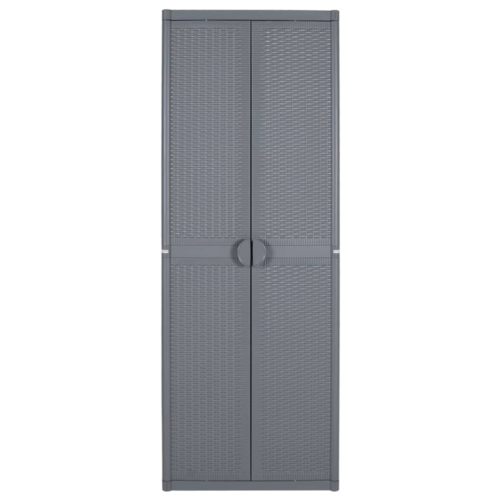 Tuinkast 65X45X172 Cm Pp Rattan Grijs