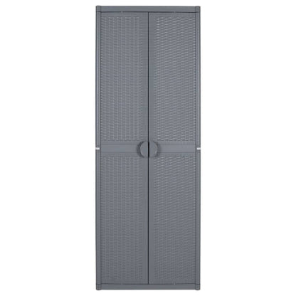 Tuinkast 65X45X172 Cm Pp Rattan Grijs