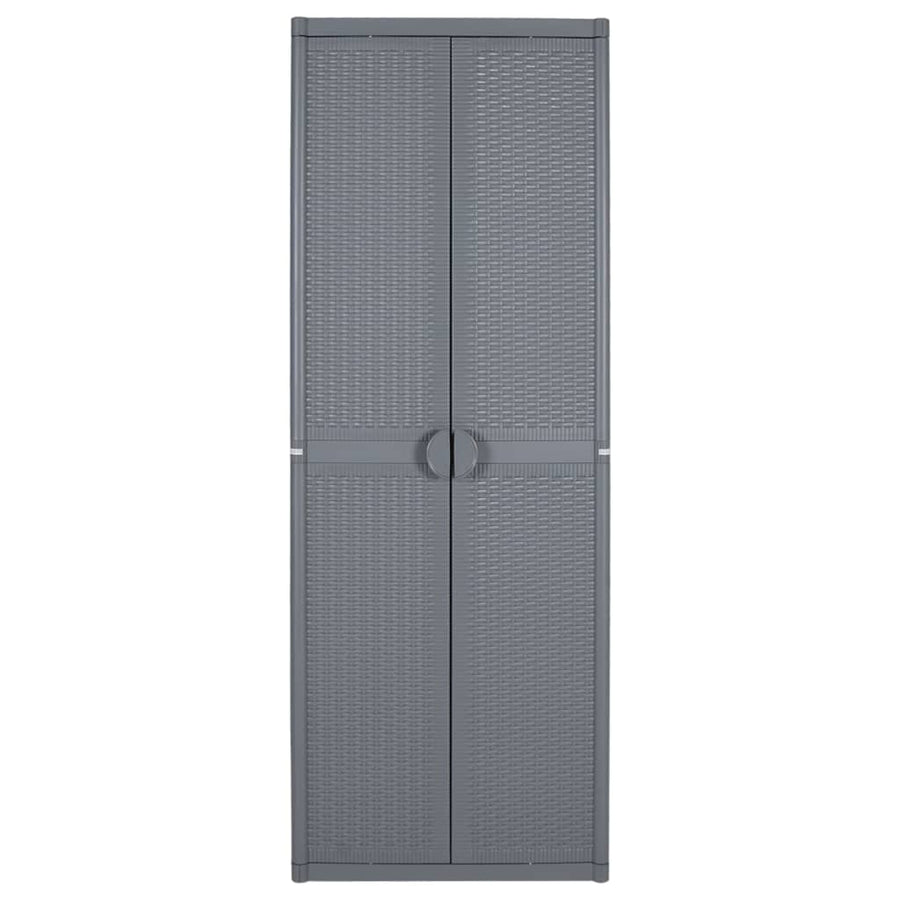 Tuinkast 65X45X172 Cm Pp Rattan Grijs