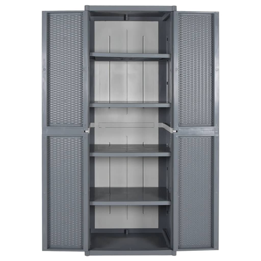 Tuinkast 65X45X172 Cm Pp Rattan Grijs