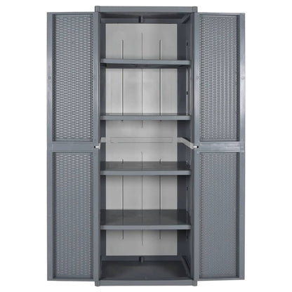 Tuinkast 65X45X172 Cm Pp Rattan Grijs