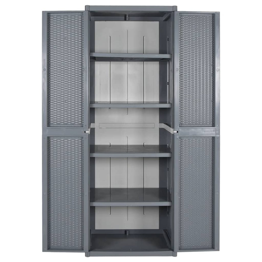 Tuinkast 65X45X172 Cm Pp Rattan Grijs
