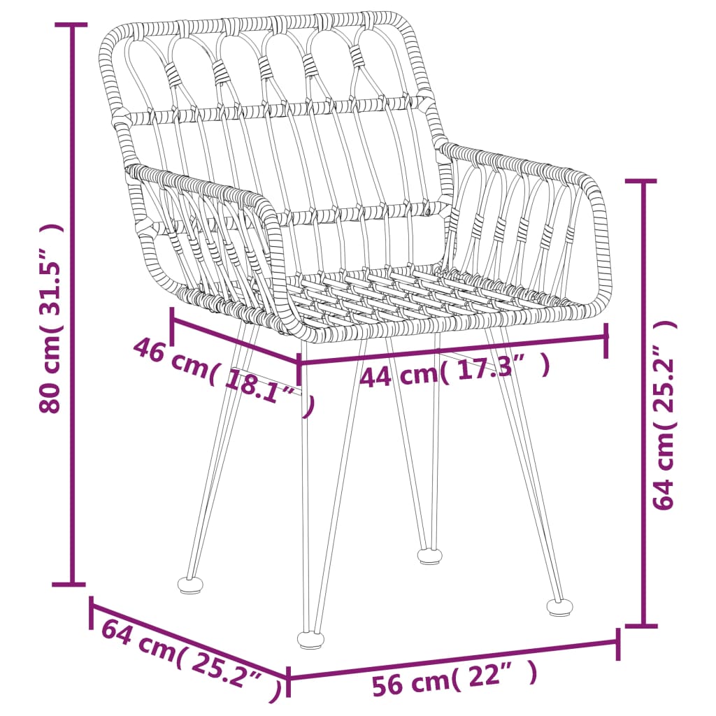 -Delige Tuinset Poly Rattan Bruin