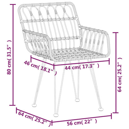 -Delige Tuinset Poly Rattan Bruin