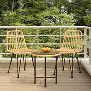 Tuinset poly rattan bruin 3-delig