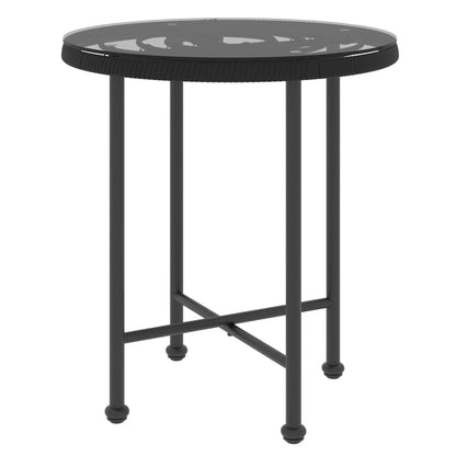 -Delige Tuinset Poly Rattan Zwart