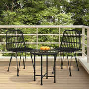 Tuinset poly rattan 3-delig zwart