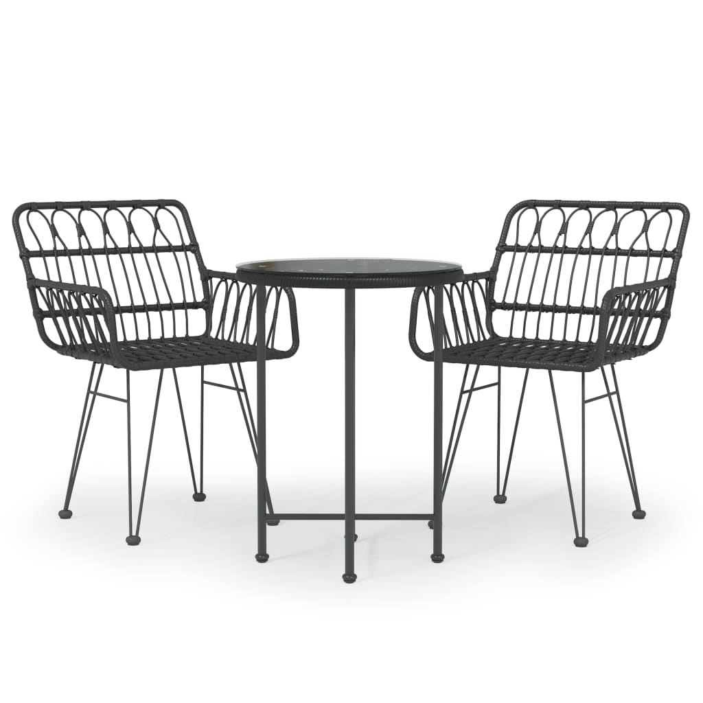 Tuinset Poly Rattan Zwart