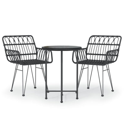 Tuinset Poly Rattan Zwart