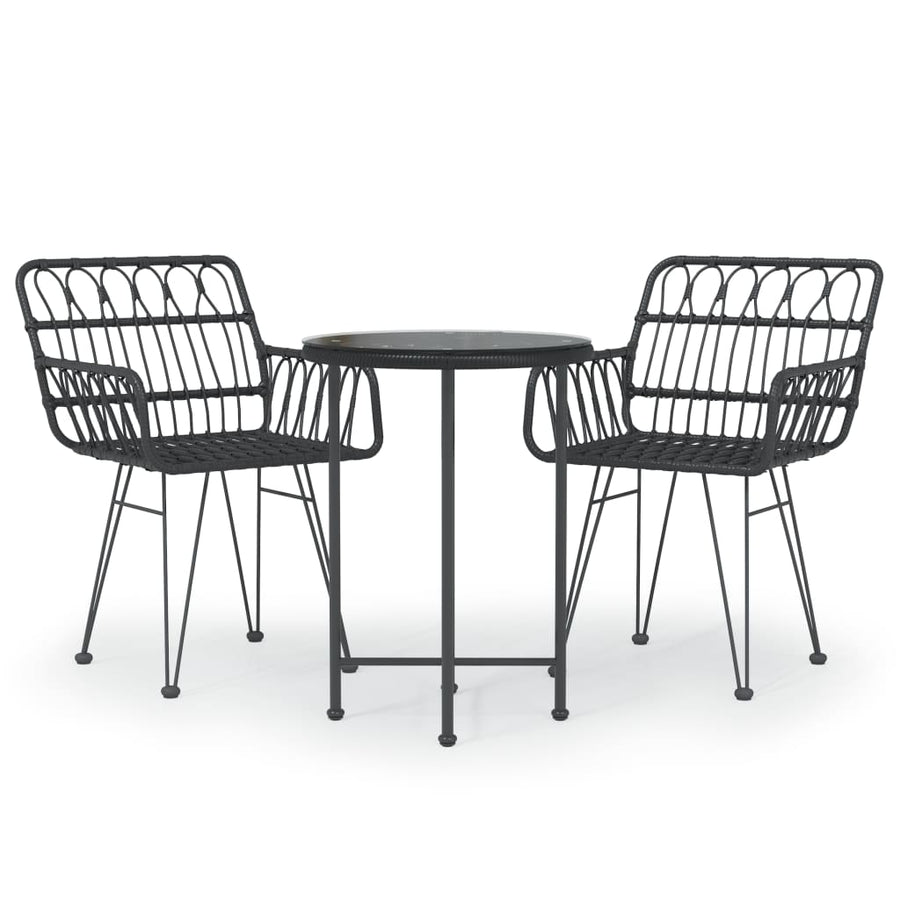 Tuinset Poly Rattan Zwart