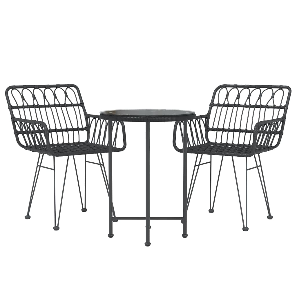 Tuinset Poly Rattan Zwart