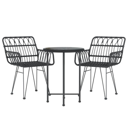 Tuinset Poly Rattan Zwart