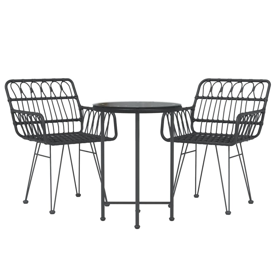 Tuinset Poly Rattan Zwart