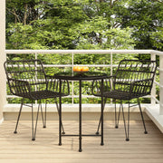 Tuinset poly rattan zwart