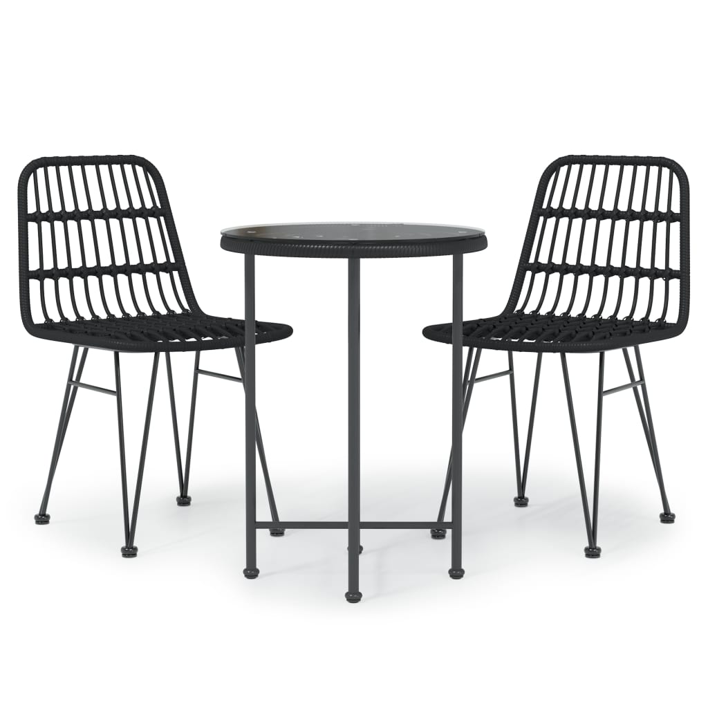 Tuinset Poly Rattan Zwart