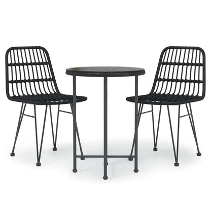 Tuinset Poly Rattan Zwart