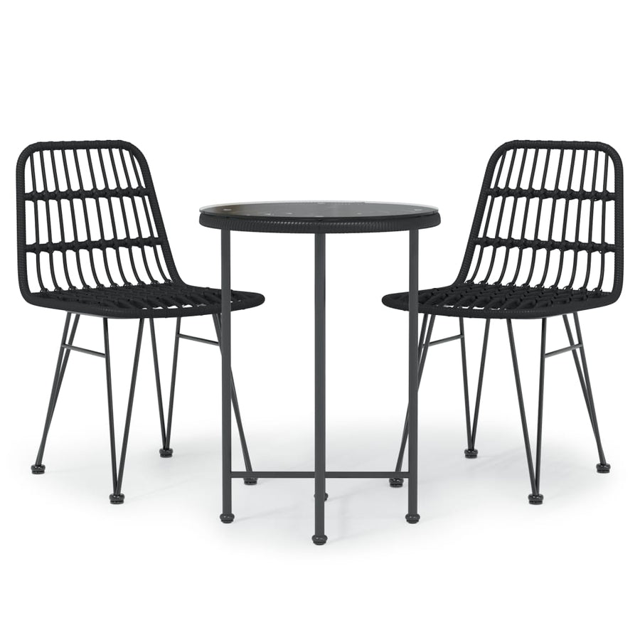Tuinset Poly Rattan Zwart