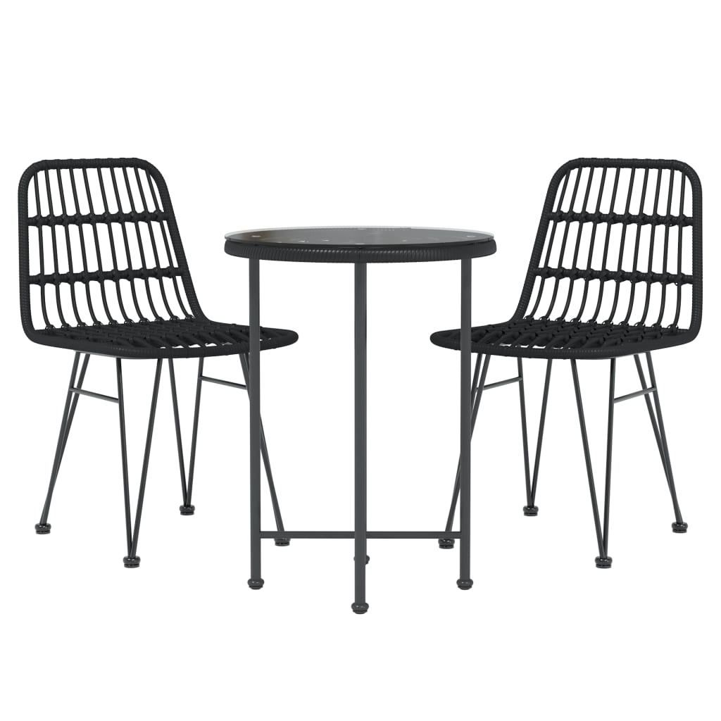 Tuinset Poly Rattan Zwart