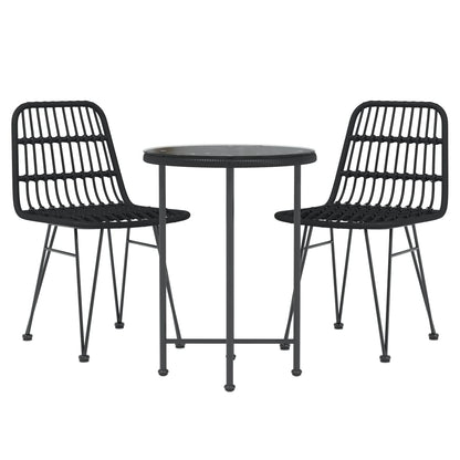 Tuinset Poly Rattan Zwart