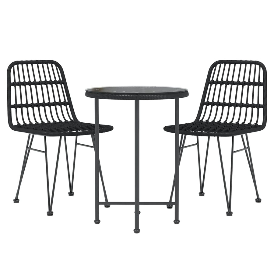 Tuinset Poly Rattan Zwart