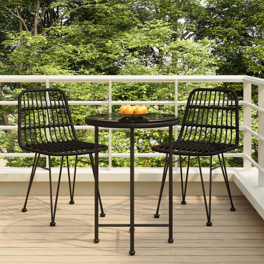 Tuinset Poly Rattan Zwart