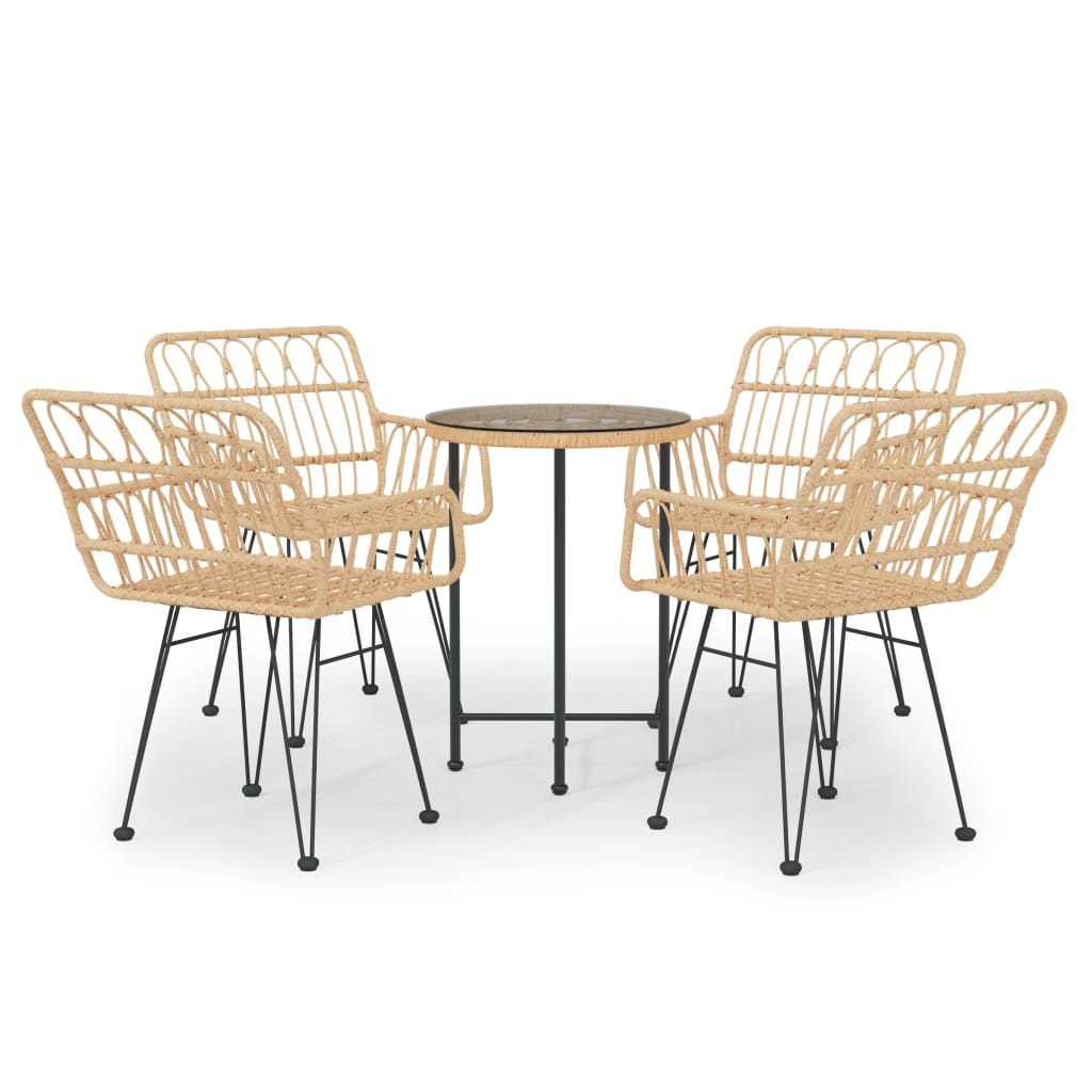 -Delige Tuinset Poly Rattan Bruin