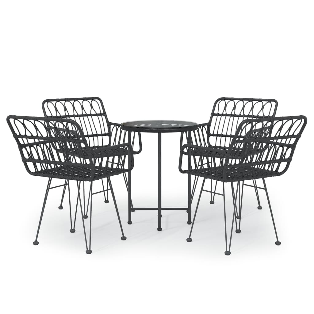 Tuinset Poly Rattan Zwart