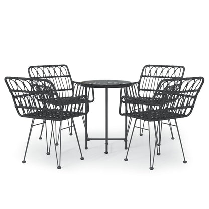 Tuinset Poly Rattan Zwart