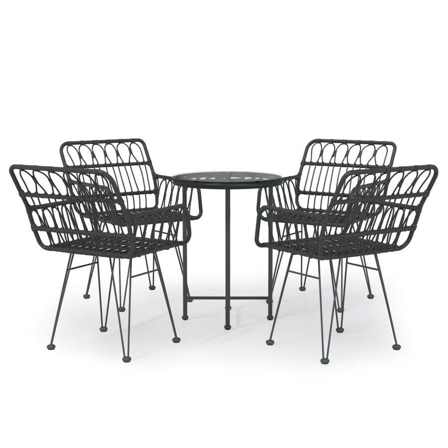 Tuinset Poly Rattan Zwart
