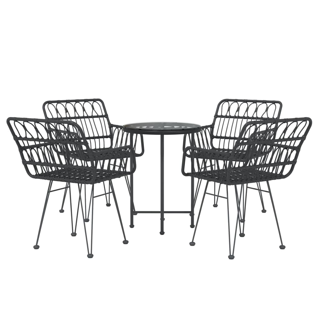 Tuinset Poly Rattan Zwart