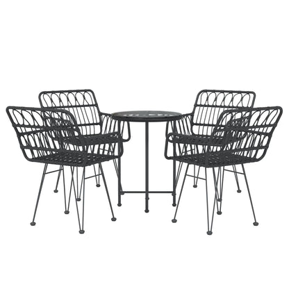 Tuinset Poly Rattan Zwart