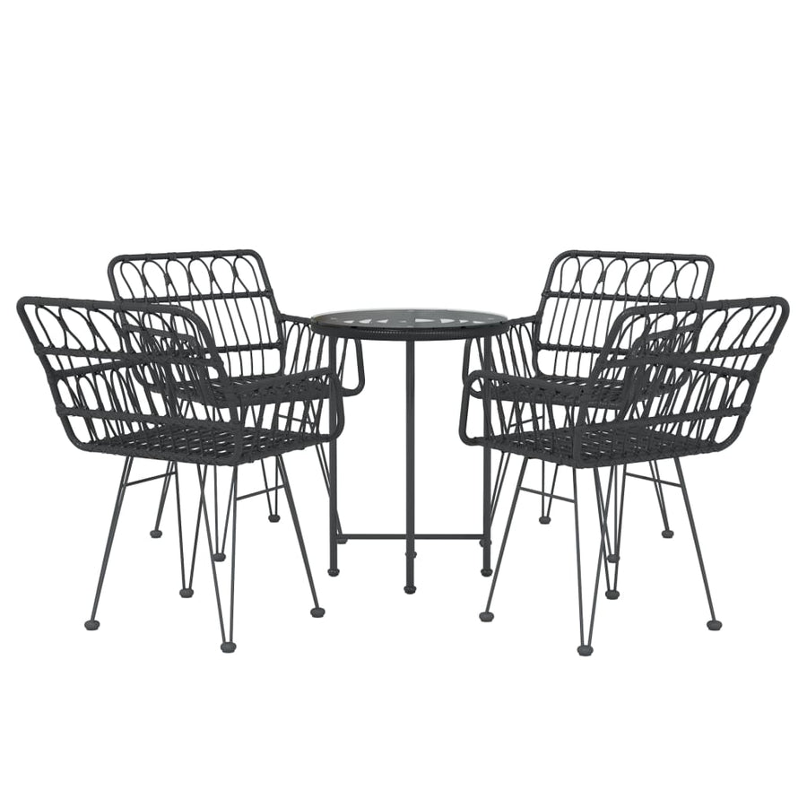 Tuinset Poly Rattan Zwart