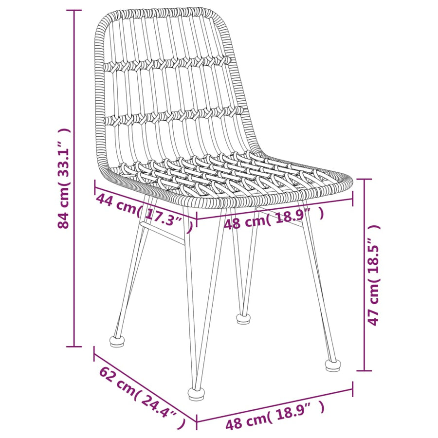 -Delige Tuinset Poly Rattan Bruin