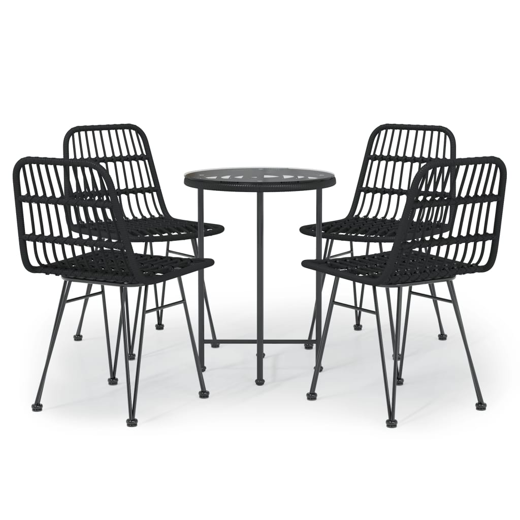 Tuinset Poly Rattan Zwart
