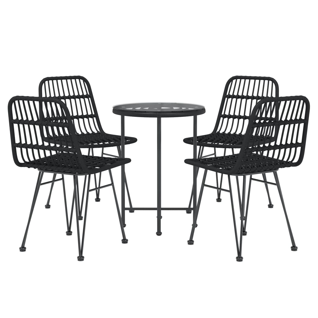 Tuinset Poly Rattan Zwart