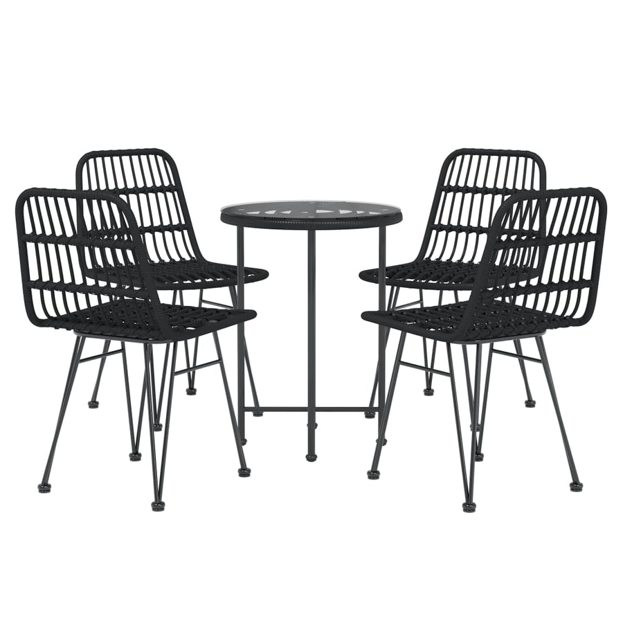 Tuinset Poly Rattan Zwart
