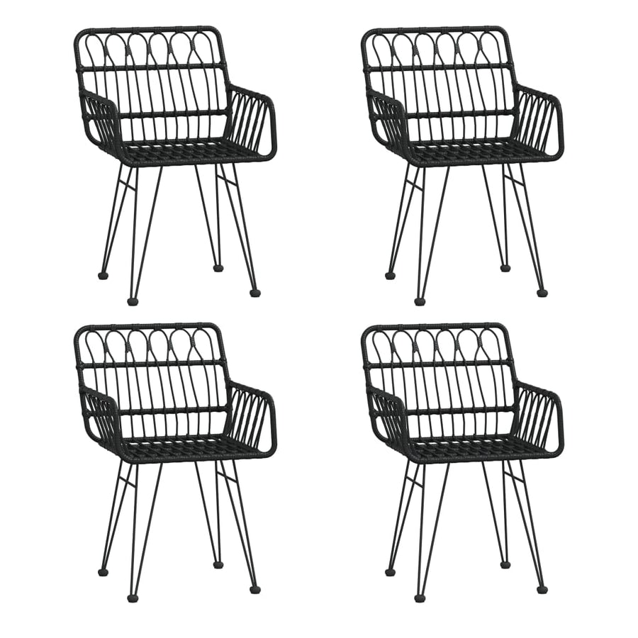 -Delige Tuinset Poly Rattan Zwart