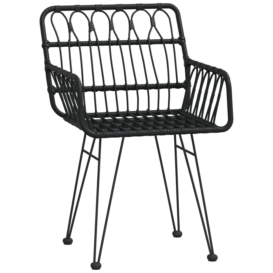 -Delige Tuinset Poly Rattan Zwart