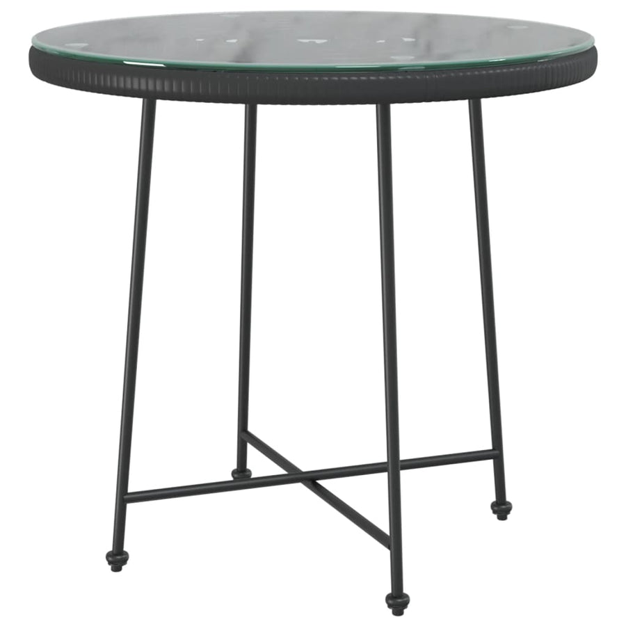 -Delige Tuinset Poly Rattan Zwart