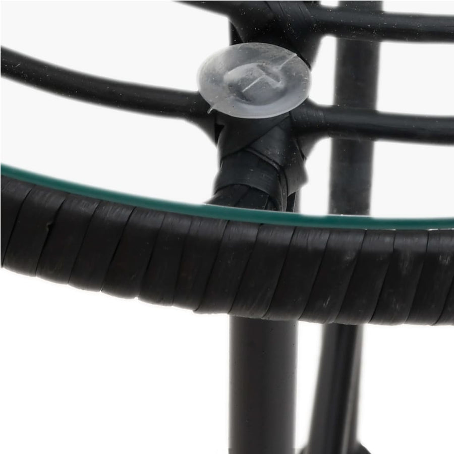 -Delige Tuinset Poly Rattan Zwart