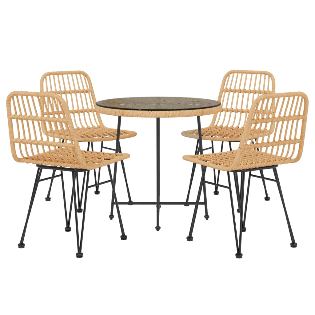 Tuinset Poly Rattan Bruin