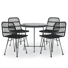 -Delige Tuinset Poly Rattan Zwart