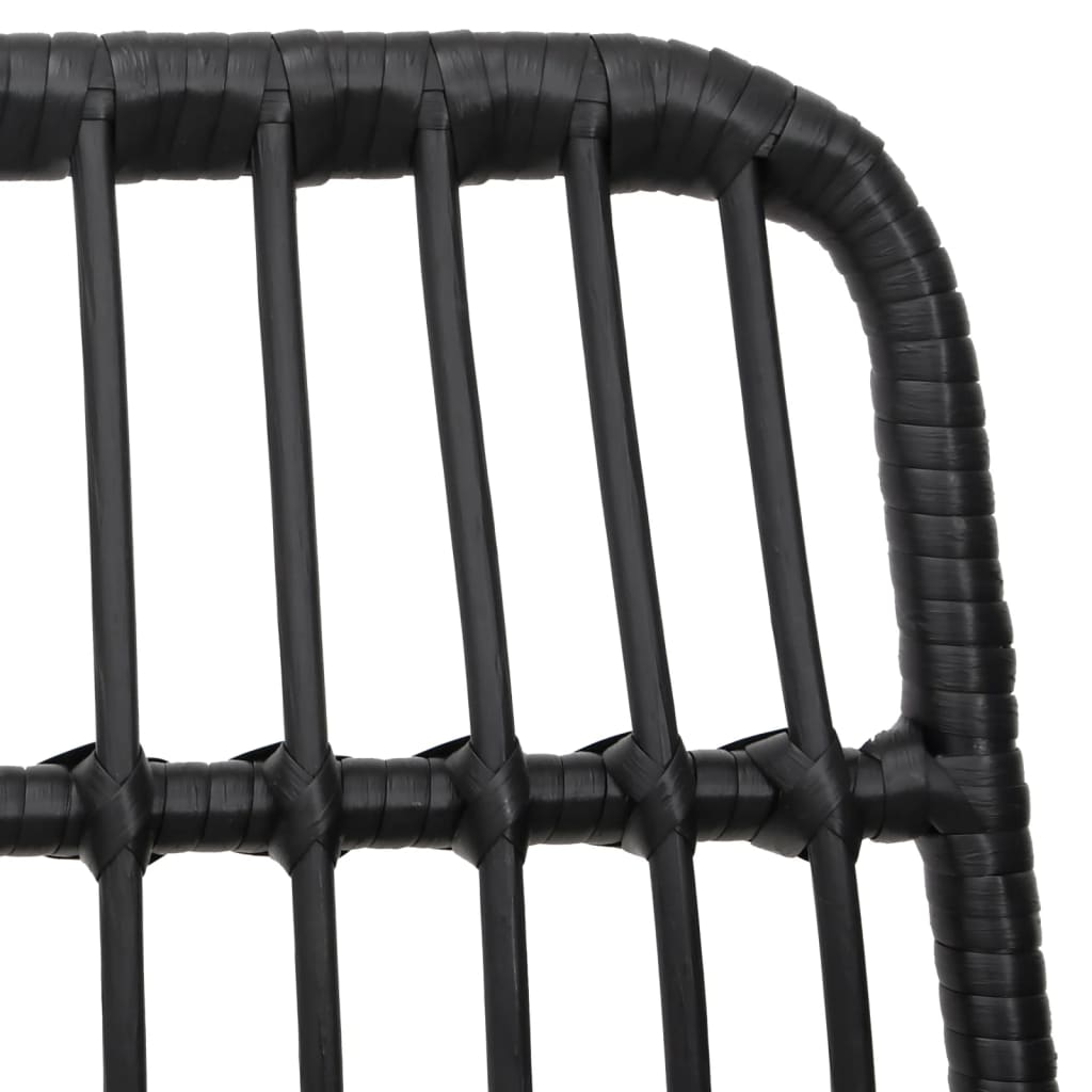 -Delige Tuinset Poly Rattan Zwart