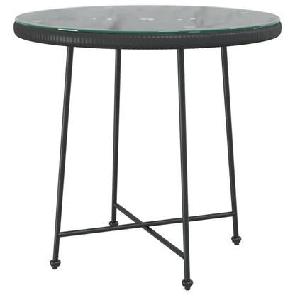 -Delige Tuinset Poly Rattan Zwart
