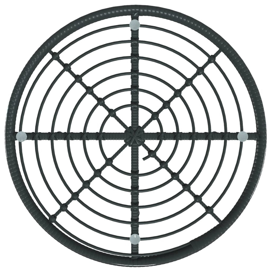 -Delige Tuinset Poly Rattan Zwart