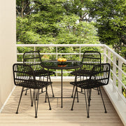 Tuinset poly rattan 5-delig zwart