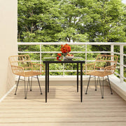 Tuinset 3-delig poly rattan zwart