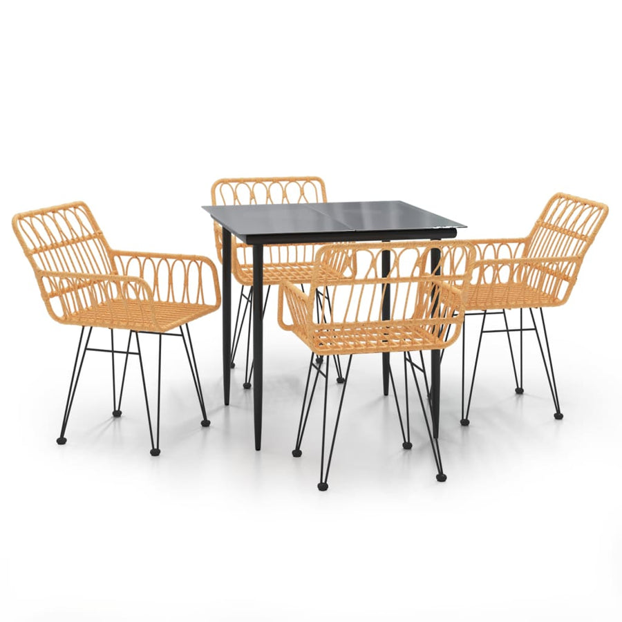-Delige Tuinset Poly Rattan 5 80 x 80 x 74 cm Bruin